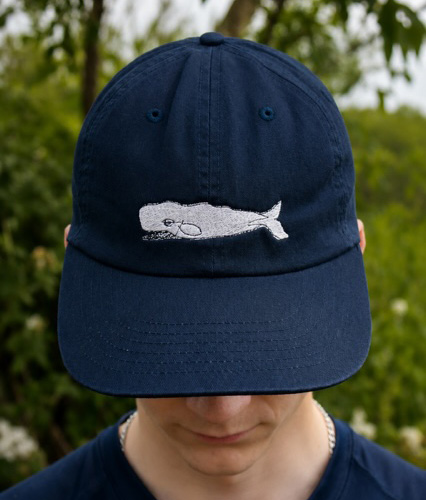Embroidered Navy Classic Whale Hat